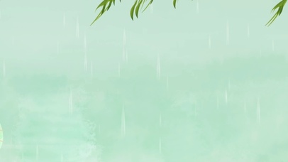 荷花柳树小船烟雨蒙蒙