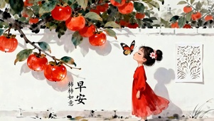 水墨画荷叶
