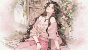 可爱彩铅女孩