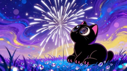 幻空花火小黑猫