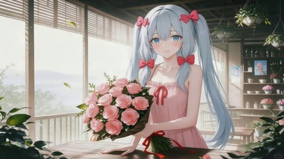 可爱鲜花少女