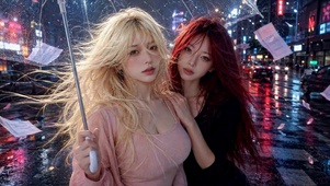 雨夜双美人