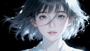 氛围感发光短发美少女