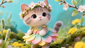 戴着花环猫咪