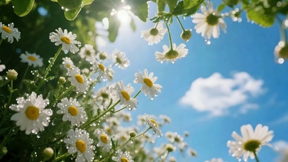 护眼白云花草树木