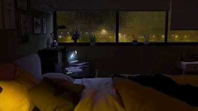 安静舒适的雨天房间