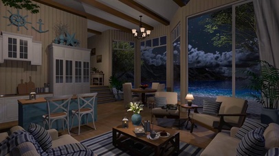 唯美夜晚湖畔别墅