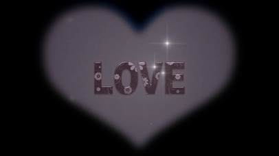 LOVE紫黑色 爱心 花纹英文