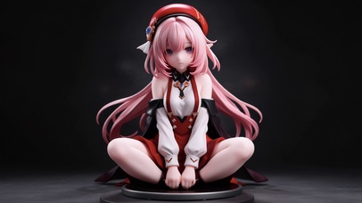 粉发少女手办