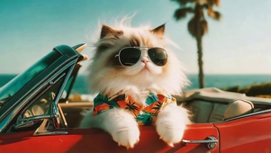 兜风的猫咪