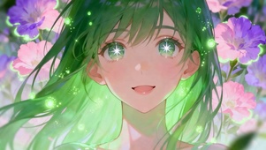 夜景花朵女孩