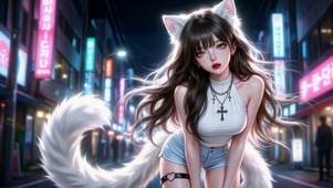 赛博都市狐耳美少女