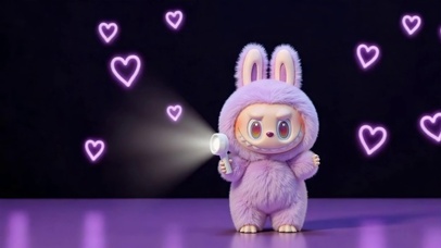 粉色手电筒拉布布