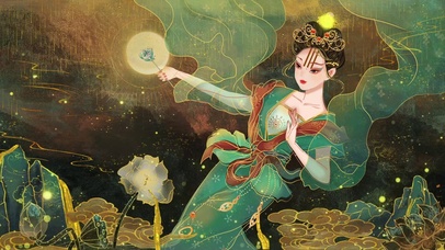 中国风敦煌仙女飞天