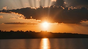 励志字幕黄昏海水风景美景