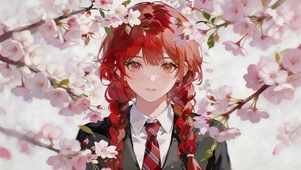 桃花中可爱学妹