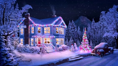 下雪的圣诞夜晚