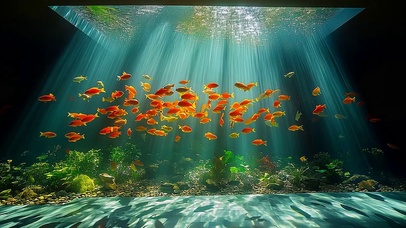 光影游鱼高清4k