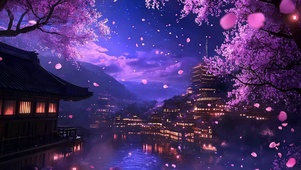 古风樱花树