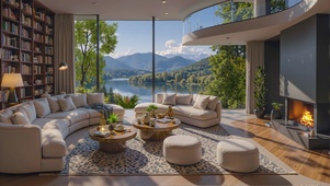 舒适阳光书屋湖山