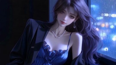 雨夜都市窗边御姐