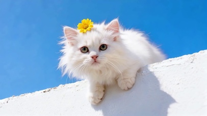 墙顶好奇可爱喵