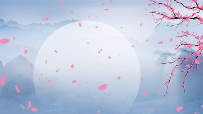 中国风山水水墨山水