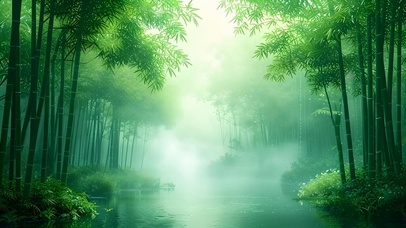 绿色护眼竹林