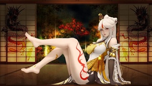 庭院美足少女
