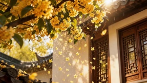 金秋桂花洒落