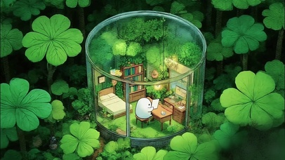 森林四叶草林里的办公室