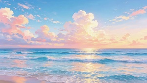 晚霞大海