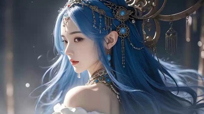 蓝发女神