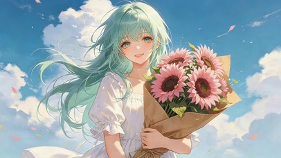 治愈鲜花女孩