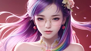 彩发眼镜美女