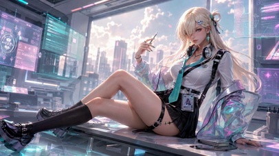 赛博都市科技美少女
