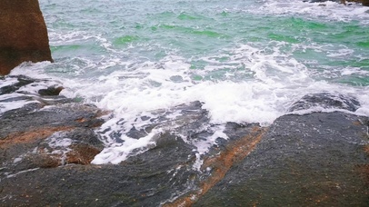 4K海浪礁石自然风景