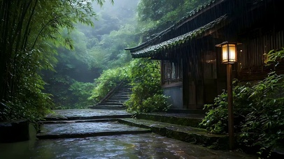 雨天竹林