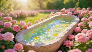 鲜花浴缸