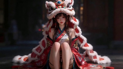 舞狮少女
