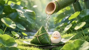 给粽子洗个消暑澡