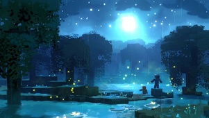 夜晚湖景