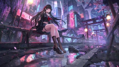 黑长直少女千咲