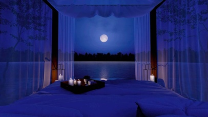 月夜湖畔卧室