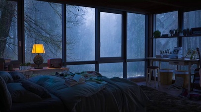雨天温馨木屋 
