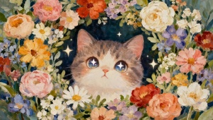花丛猫咪