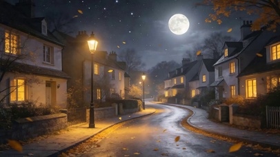 夜景树木