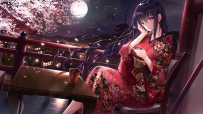 樱花月下的女孩