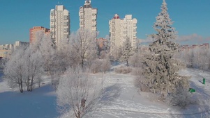 4K 高清 俄罗斯莫斯科雪景