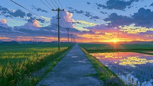 田野晚霞4K